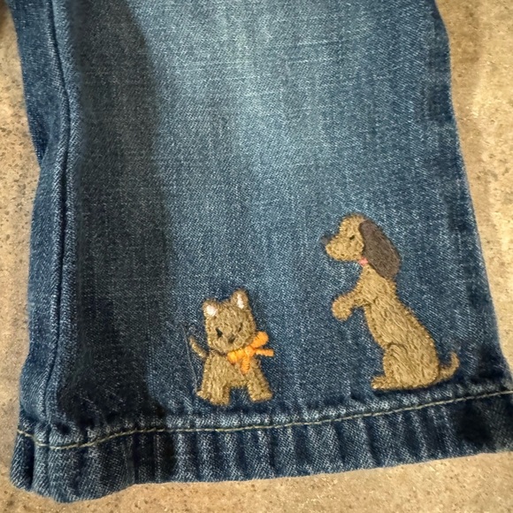 Gymboree - Baby Denim Jeans with Embroidered Dogs, Size 6-12 Months - Picture 3 of 5